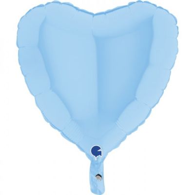 Grabo Foil Solid Colour Heart 46cm (18") Matte Blue - packaged