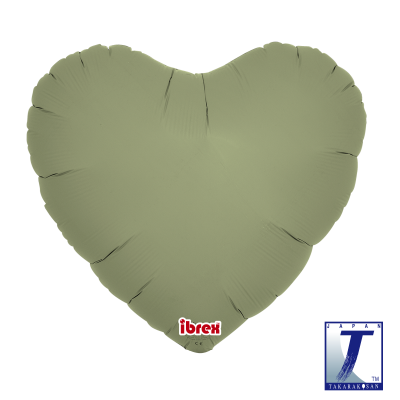 Ibrex Foil Heart 14&quot; Sage Green (Unpackaged)