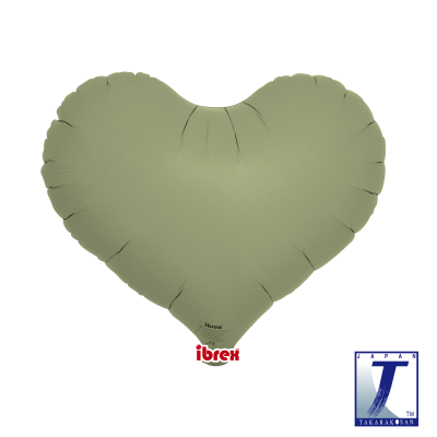Ibrex Foil Jelly Heart 14" (36cm) Sage Green (Unpackaged)