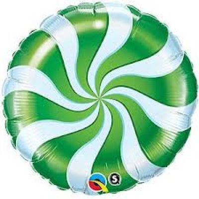 Qualatex Foil 45cm (18") Candy Swirl Green packaged