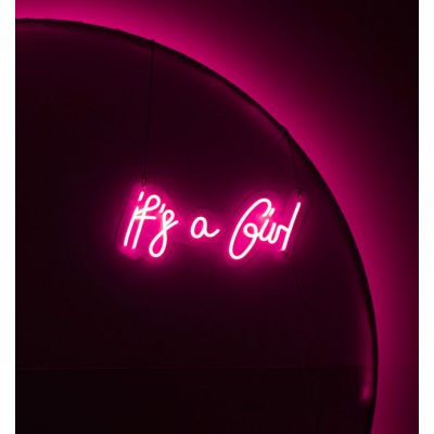 LED Sign It&#039;s a Girl (50cm x 28cm) Light Pink (Discontinued)