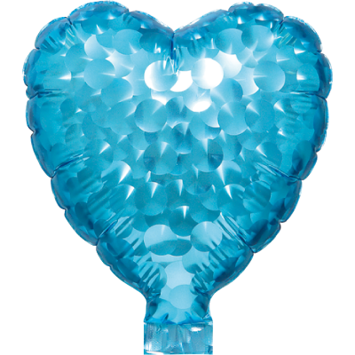 SAG Microfoil 13cm (5&quot;) Heart Metallic Light Blue - Balloon Stick Included (Unpackaged)