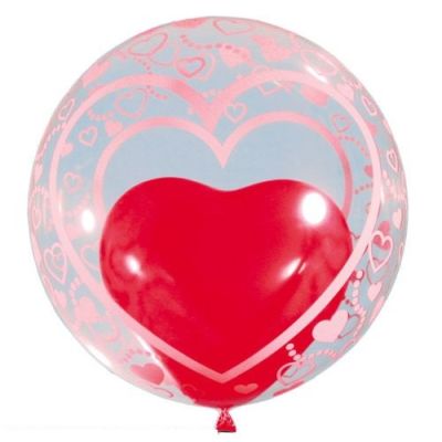T-Balloon Deco Bubble 55cm (21&quot;) Heart (Unpackaged)