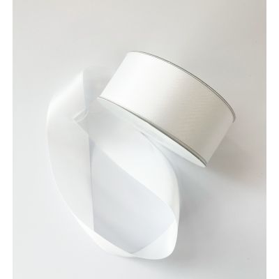 Satin Double Face Ribbon White - 38mm x 30m 