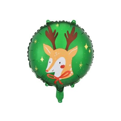 Party Deco Foil Round Reindeer 45cm (18")