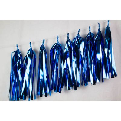 P9 Balloon Tassels (35cm x 12cm) Metallic Caribbean Blue