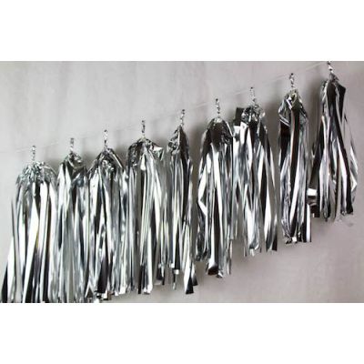 P9 Balloon Tassels (35cm x 12cm) Metallic Silver