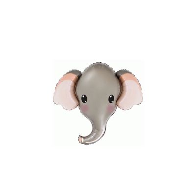 FM Foil Mini Shape 35cm (14&quot;) Elephant Head Grey (Air Fill & Unpackaged)