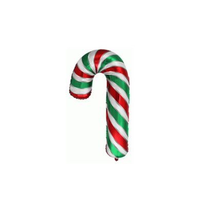 FM Foil Mini Shape 35cm (14&quot;) Green and Red Candy Cane (Air Fill & Unpackaged)