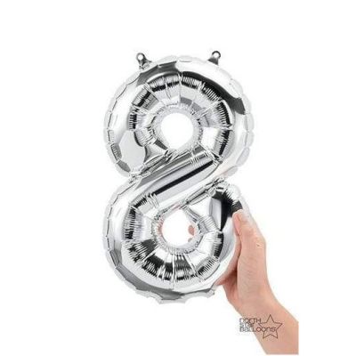Northstar Foil 41cm (16&quot;) (Air-Fill) Silver Number 8