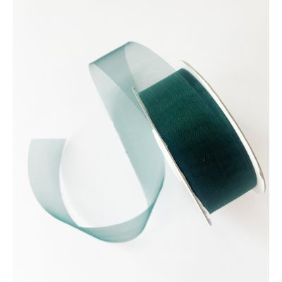 Organza Ribbon Standard Hunter Green - 25mm x 50m 