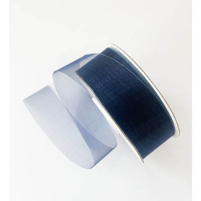 Organza Ribbon Standard Navy - 25mm x 50m 