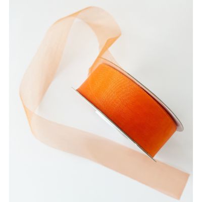 Organza Ribbon Standard Orange - 25mm x 50m 