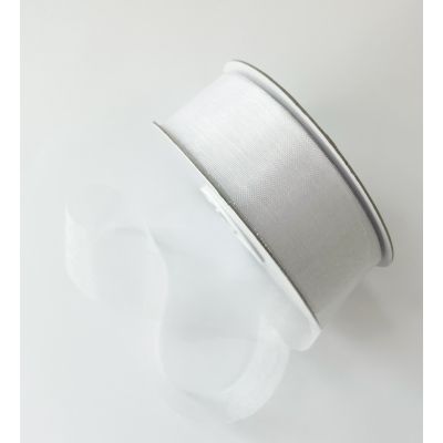 Organza Ribbon Standard White - 25mm x 50m 