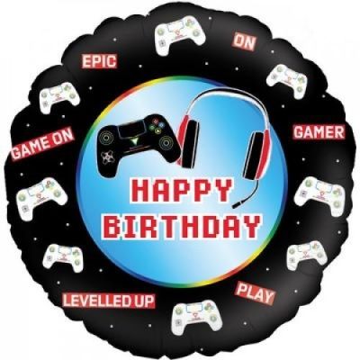 Oaktree Foil 45cm (18") Happy Birthday Holographic Controller