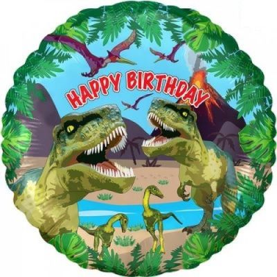 Oaktree Foil 45cm (18") Happy Birthday Jurassic Dinosaur