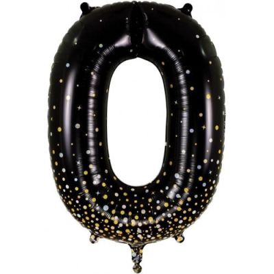 Oaktree Foil 86cm (34") Sparkling Fizz Black Gold Number 0