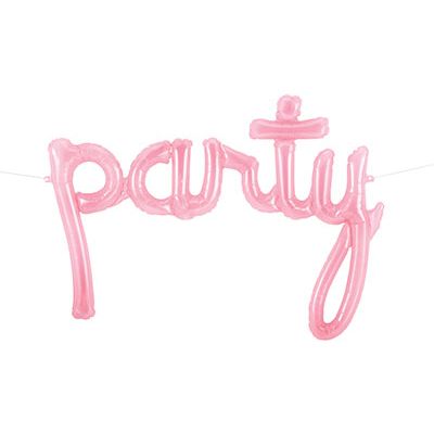 Northstar Air-Filled Script 44" Party (Clear Pink)