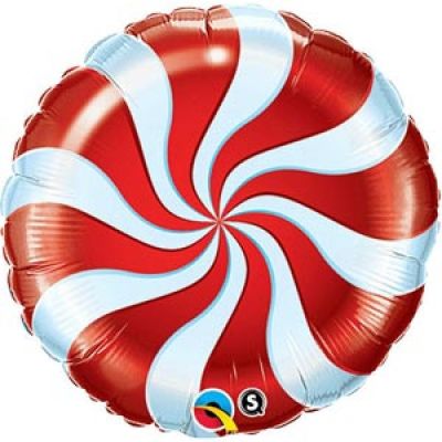 Qualatex Foil 45cm (18&quot;) Candy Swirl Red