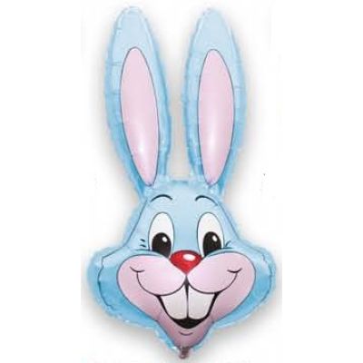 FM Micro Foil 35cm (14&quot;) Rabbit Bunny Head Pastel Blue - Air Fill (Unpackaged)