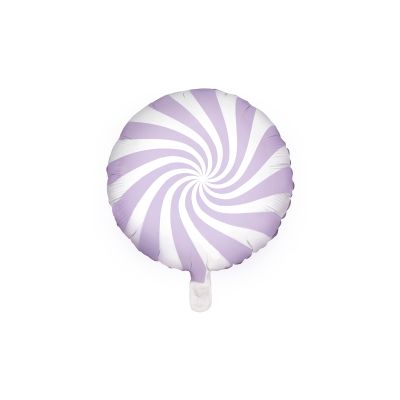 Party Deco Foil Round Candy Swirl Pastel Lilac 45cm