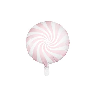 Party Deco Foil Round Candy Swirl Pastel Pink 45cm