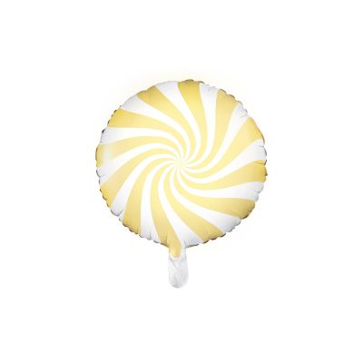 Party Deco Foil Round Candy Swirl Pastel Yellow 45cm