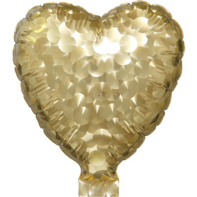 SAG Microfoil 13cm (5&quot;) Heart Metallic White Gold - Balloon Stick Included (Unpackaged)