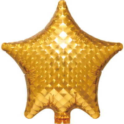 SAG Microfoil 20cm (8&quot;) Star Metallic &#039;True&#039; Gold - Balloon Stick Included (Unpackaged)
