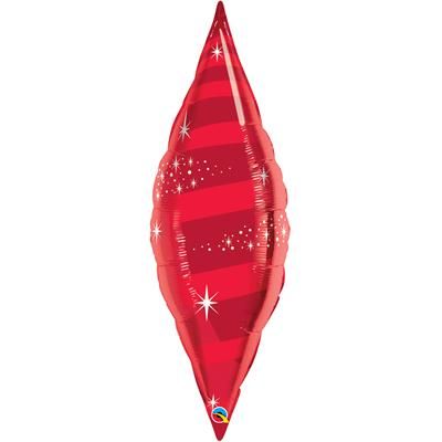 Qualatex Foil Decorative Shape Taper Swirl 96cm (38") Ruby Red (Unpackaged)