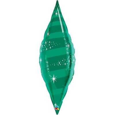 Qualatex Foil Decorative Shape Taper Swirl 96cm (38") Emerald Green (Unpackaged)
