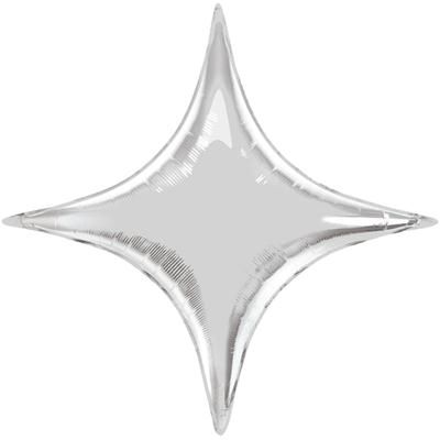 Qualatex Foil Decorative Shape 101cm (40") Starpoint Silver (Unpackaged)