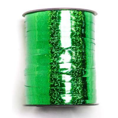 Elegant Curling Ribbon (flat) 455m Holographic Green