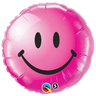 Qualatex Foil 45cm (18") Smiley Face Wildberry (Discontinued)