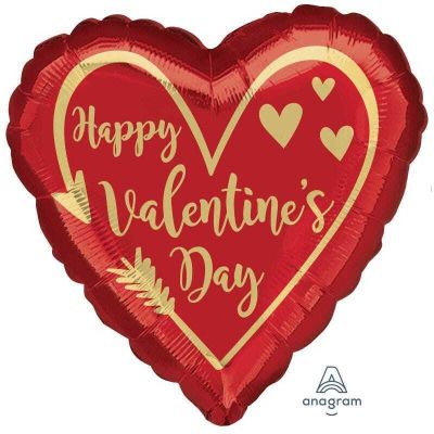 Anagram Microfoil 22cm (9&quot;) Happy Valentine's Day Arrow Heart - Air fill (unpackaged)