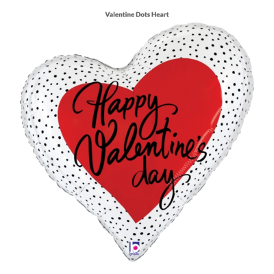 Betallic Foil Shape 89cm (35") Valentine Dots Heart