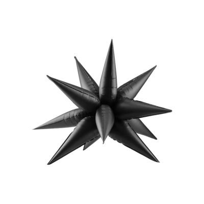 Party Deco Foil Decorative Shape Star Spikes Matte Black 95cm (37.5")