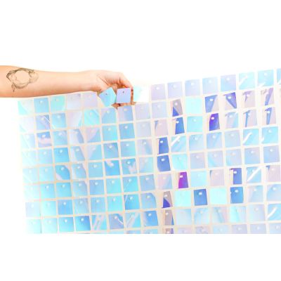 (30cm x 30cm) Shimmer Sequin Wall Panel - Shimmer Blue Iridescent