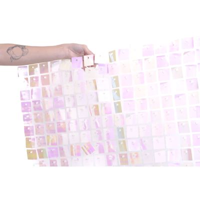 (30cm x 30cm) Shimmer Sequin Wall Panel - Shimmer Pink Iridescent