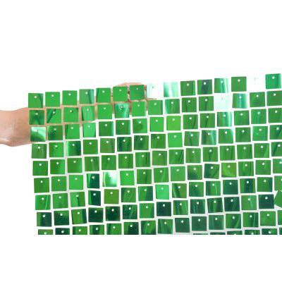 (35cm x 35cm) Shimmer Sequin Wall Panel - Metallic Green