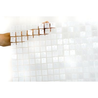 (35cm x 35cm) Shimmer Sequin Wall Panel - White