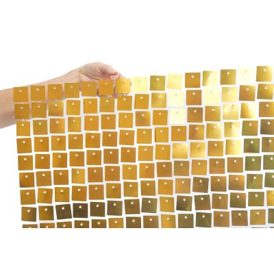 (35cm x 35cm) Shimmer Sequin Wall Panel - Satin (Chrome) Gold