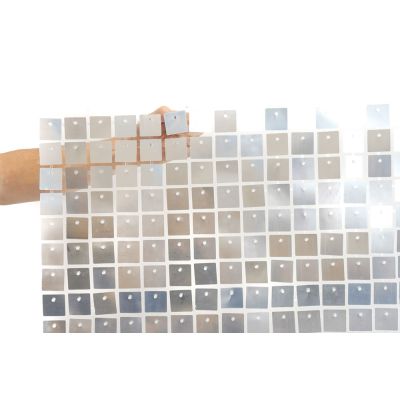(35cm x 35cm) Shimmer Sequin Wall Panel - Satin (Chrome) Silver