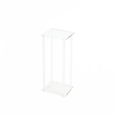 Acrylic Centrepiece Square Flower Stand Clear (25x20x50cmH)