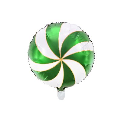 Party Deco Foil Round Candy Swirl Green 35cm (14")