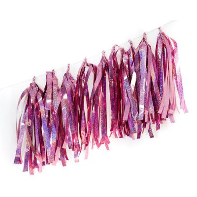 P9 Balloon Tassels (35cm x 12cm) Holographic Light Pink