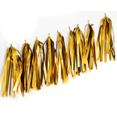 P9 Balloon Tassels (35cm x 12cm) Satin (Chrome) Gold
