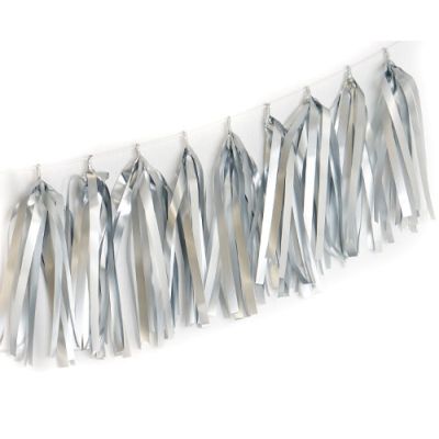 P9 Balloon Tassels (35cm x 12cm) Satin (Chrome) Silver