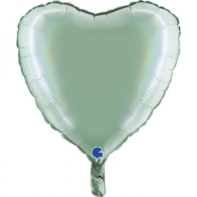 Grabo Foil Heart 45cm - Holographic Platinum Tiffany 