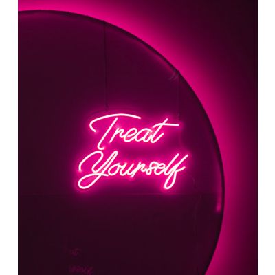 LED Sign Treat Yourself (60cm x 48cm) Light Pink (Discontinued)